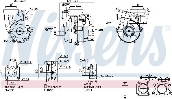 Nissens 93615 - Турбина, принудително пълнене с въздух vvparts.bg