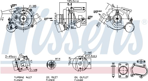 Nissens 93611 - Турбина, принудително пълнене с въздух vvparts.bg