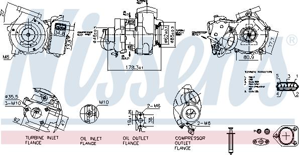 Nissens 93635 - Турбина, принудително пълнене с въздух vvparts.bg