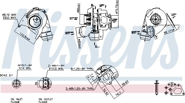 Nissens 93051 - Турбина, принудително пълнене с въздух vvparts.bg