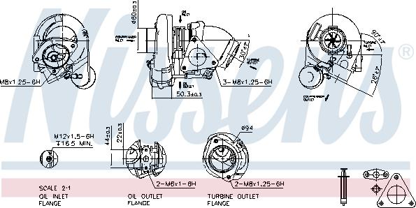 Nissens 93058 - Турбина, принудително пълнене с въздух vvparts.bg