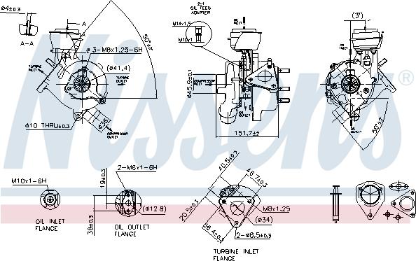 Nissens 93038 - Турбина, принудително пълнене с въздух vvparts.bg