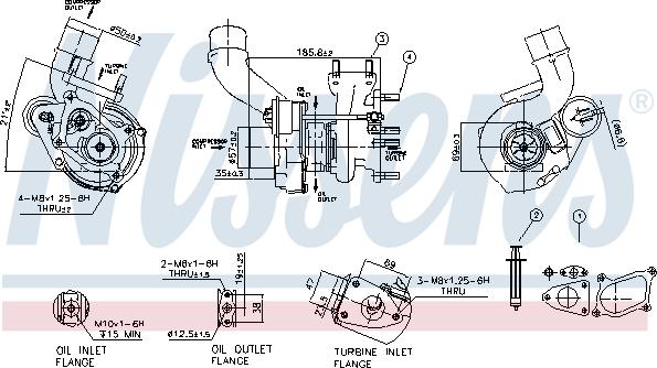 Nissens 93020 - Турбина, принудително пълнене с въздух vvparts.bg