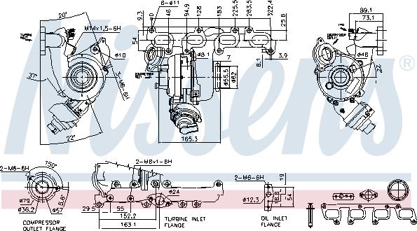 Nissens 93076 - Турбина, принудително пълнене с въздух vvparts.bg