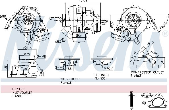 Nissens 93105 - Турбина, принудително пълнене с въздух vvparts.bg