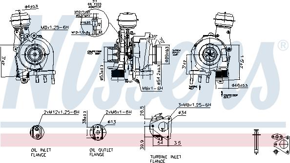 Nissens 93114 - Турбина, принудително пълнене с въздух vvparts.bg