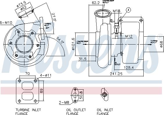 Nissens 93302 - Турбина, принудително пълнене с въздух vvparts.bg