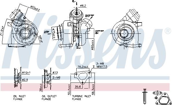 Nissens 93255 - Турбина, принудително пълнене с въздух vvparts.bg