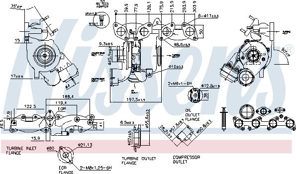 Nissens 93253 - Турбина, принудително пълнене с въздух vvparts.bg