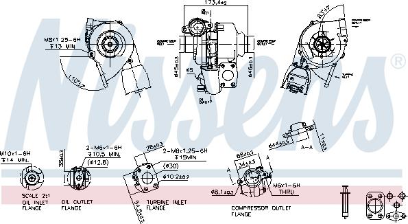 Nissens 93257 - Турбина, принудително пълнене с въздух vvparts.bg