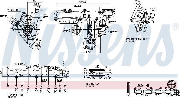 Nissens 93266 - Турбина, принудително пълнене с въздух vvparts.bg