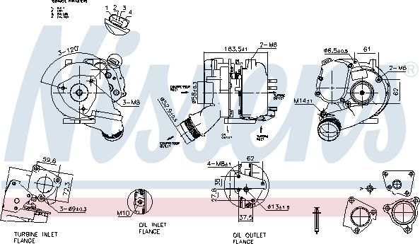 Nissens 93280 - Турбина, принудително пълнене с въздух vvparts.bg