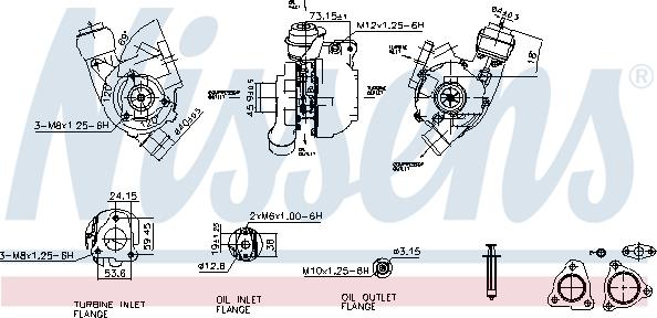 Nissens 93224 - Турбина, принудително пълнене с въздух vvparts.bg