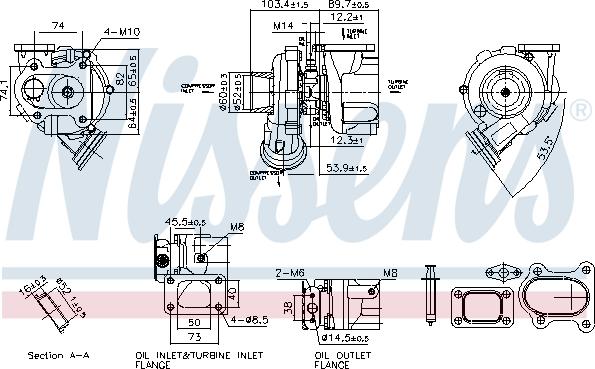 Nissens 93764 - Турбина, принудително пълнене с въздух vvparts.bg