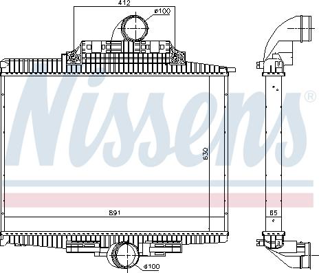 Nissens 97024 - Интеркулер (охладител за въздуха на турбината) vvparts.bg