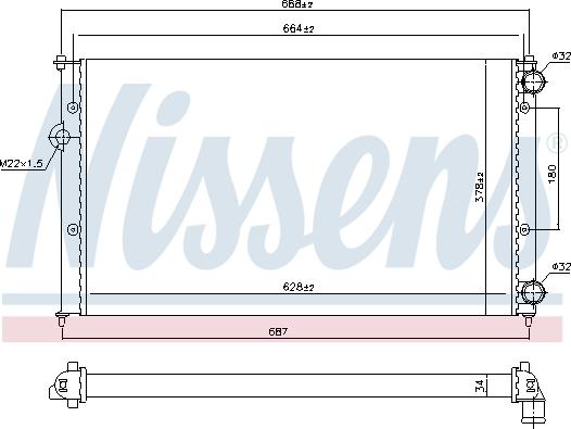 Nissens 694690 - Радиатор, охлаждане на двигателя vvparts.bg