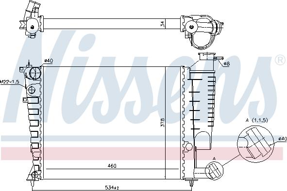 Nissens 695966 - Радиатор, охлаждане на двигателя vvparts.bg