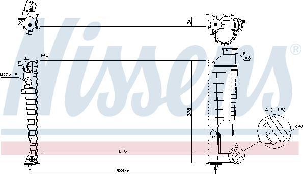 Nissens 695091 - Радиатор, охлаждане на двигателя vvparts.bg