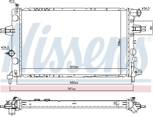 Nissens 690890 - Радиатор, охлаждане на двигателя vvparts.bg