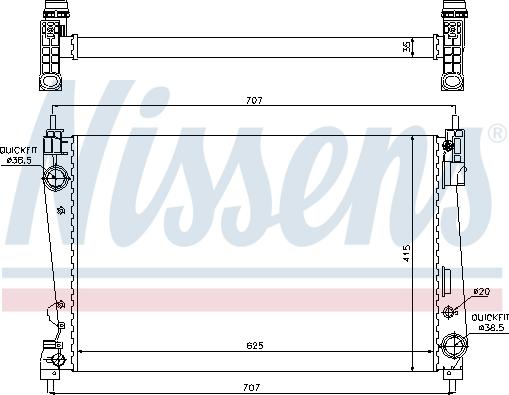 Nissens 698512 - Радиатор, охлаждане на двигателя vvparts.bg