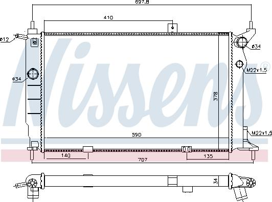 Nissens 698164 - Радиатор, охлаждане на двигателя vvparts.bg