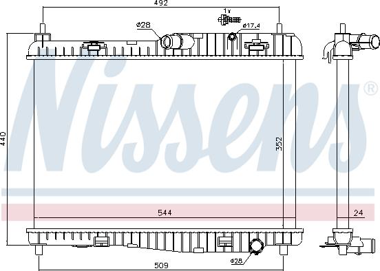 Nissens 693427 - Радиатор, охлаждане на двигателя vvparts.bg