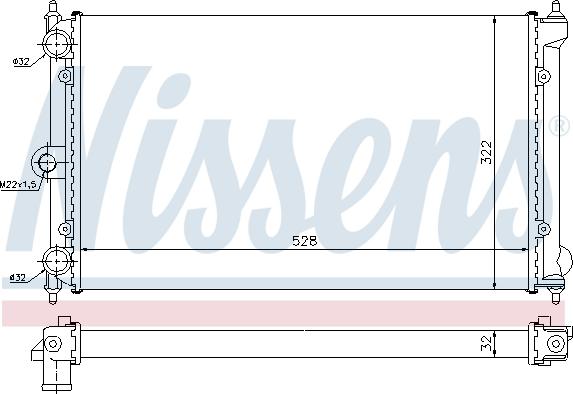 Nissens 693063 - Радиатор, охлаждане на двигателя vvparts.bg