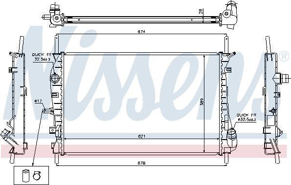 Nissens 69252 - Радиатор, охлаждане на двигателя vvparts.bg