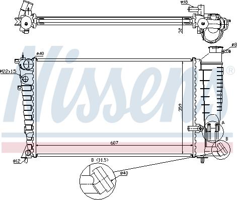 Nissens 697136 - Радиатор, охлаждане на двигателя vvparts.bg