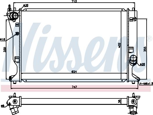 Nissens 64695 - Радиатор, охлаждане на двигателя vvparts.bg