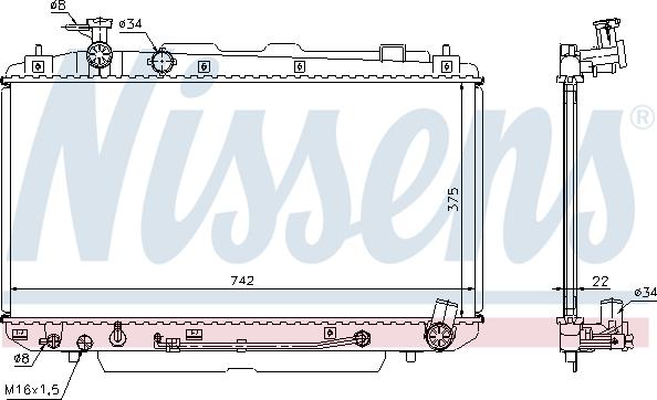 Nissens 64644A - Радиатор, охлаждане на двигателя vvparts.bg