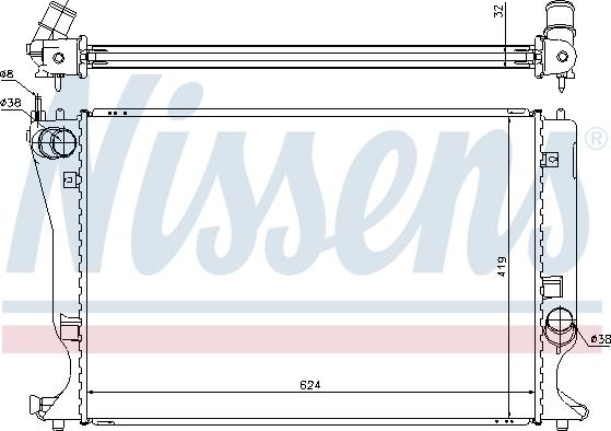 Nissens 64666A - Радиатор, охлаждане на двигателя vvparts.bg