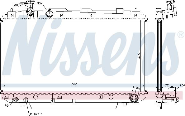 Nissens 64639A - Радиатор, охлаждане на двигателя vvparts.bg