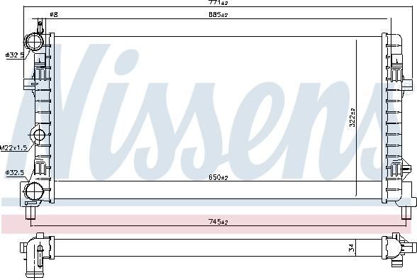 Nissens 695421 - Радиатор, охлаждане на двигателя vvparts.bg