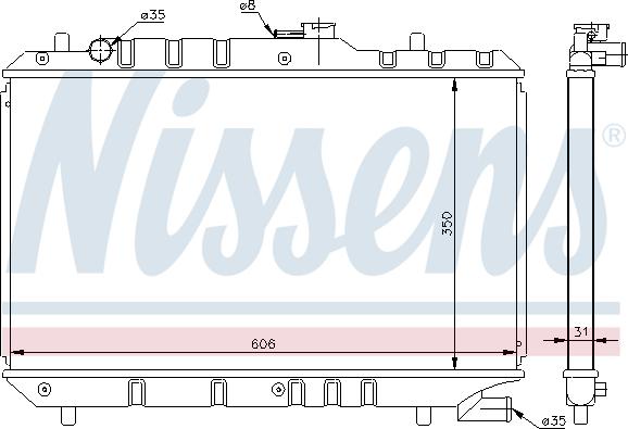 Nissens 64168 - Радиатор, охлаждане на двигателя vvparts.bg