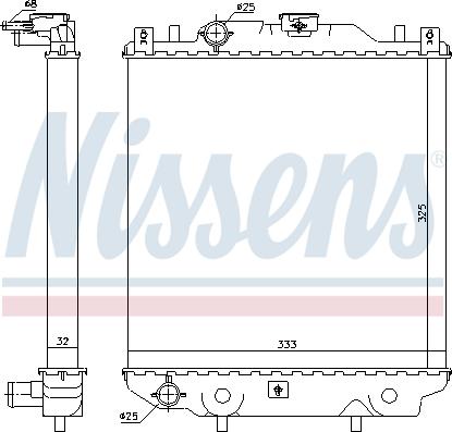 Nissens 64174A - Радиатор, охлаждане на двигателя vvparts.bg