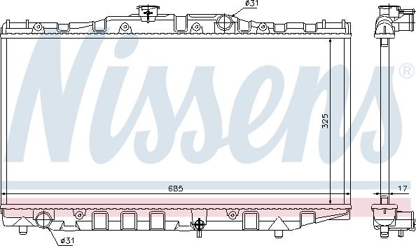 Nissens 64851 - Радиатор, охлаждане на двигателя vvparts.bg