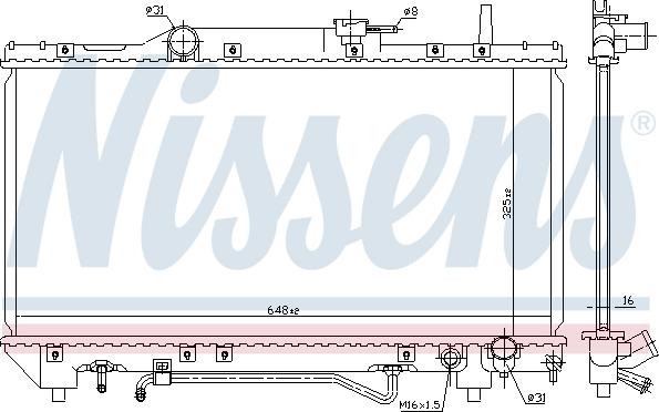 Nissens 64802 - Радиатор, охлаждане на двигателя vvparts.bg