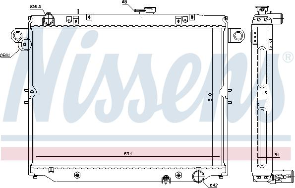 Nissens 64881 - Радиатор, охлаждане на двигателя vvparts.bg