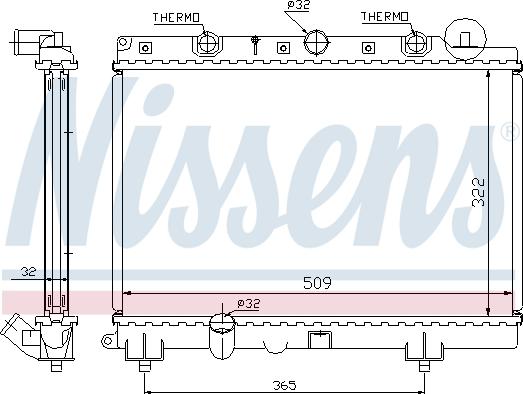 Nissens 64305A - Радиатор, охлаждане на двигателя vvparts.bg