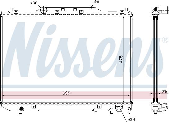 Nissens 64797A - Радиатор, охлаждане на двигателя vvparts.bg