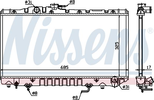 Nissens 647361 - Радиатор, охлаждане на двигателя vvparts.bg