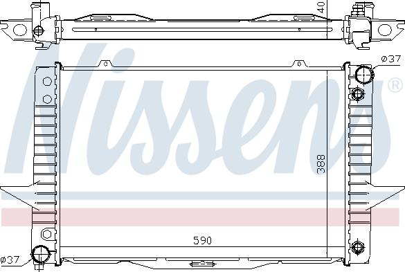 Nissens 65540A - Радиатор, охлаждане на двигателя vvparts.bg