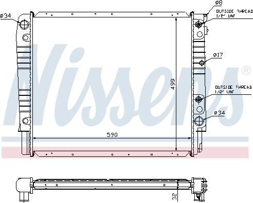 Nissens 65542A - Радиатор, охлаждане на двигателя vvparts.bg