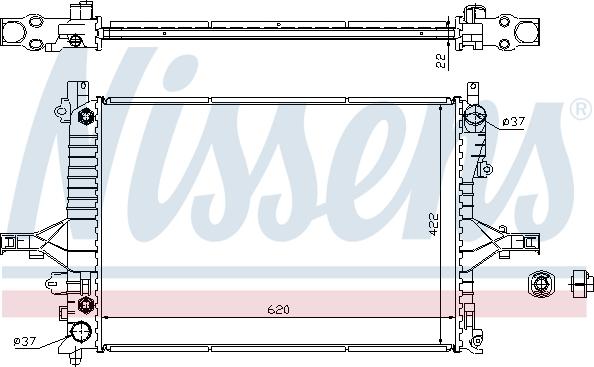 Nissens 65552A - Радиатор, охлаждане на двигателя vvparts.bg