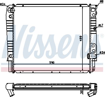 Nissens 65528A - Радиатор, охлаждане на двигателя vvparts.bg