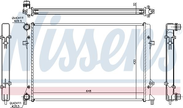 Nissens 65307 - Радиатор, охлаждане на двигателя vvparts.bg