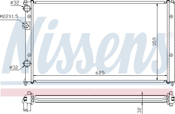 Nissens 652551 - Радиатор, охлаждане на двигателя vvparts.bg