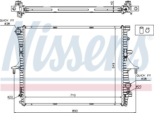 Nissens 65275A - Радиатор, охлаждане на двигателя vvparts.bg