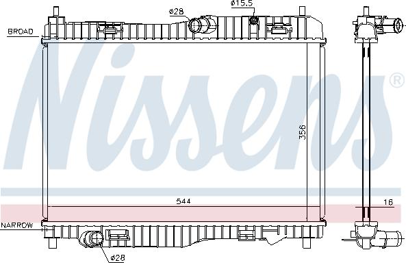 Nissens 66858 - Радиатор, охлаждане на двигателя vvparts.bg